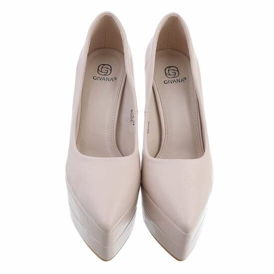 Beige high heel pump Antonette.