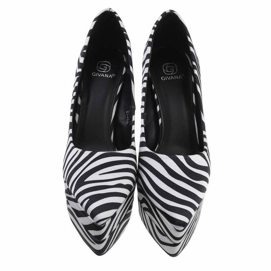 Zebrakleurige high heel pump Antonette.