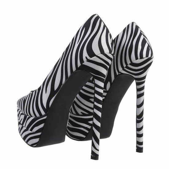 Zebrakleurige high heel pump Antonette.