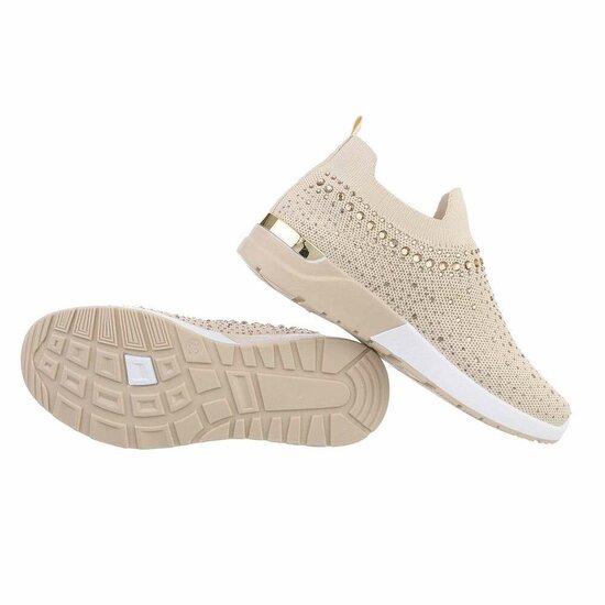 Lage beige sock sneaker Elsy.