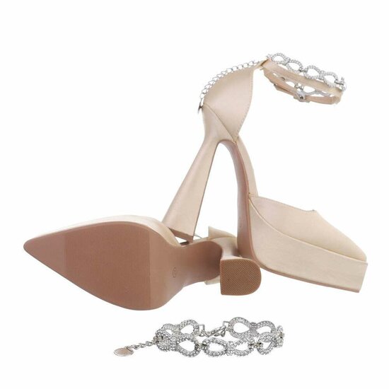 Beige high heel pump Asta.