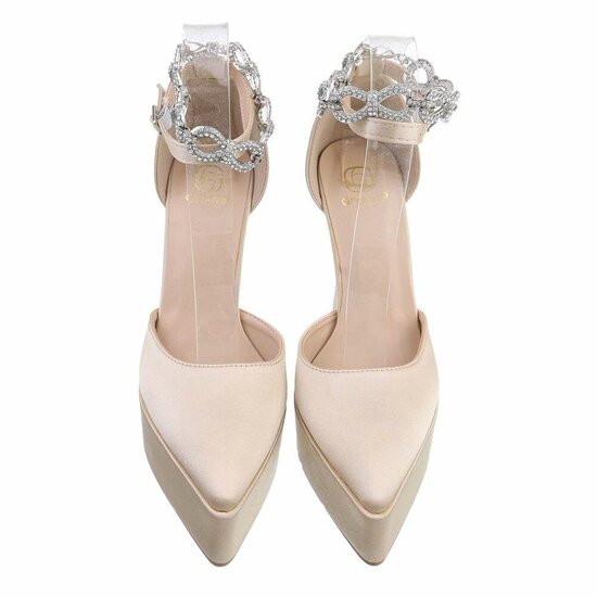 Beige high heel pump Asta.
