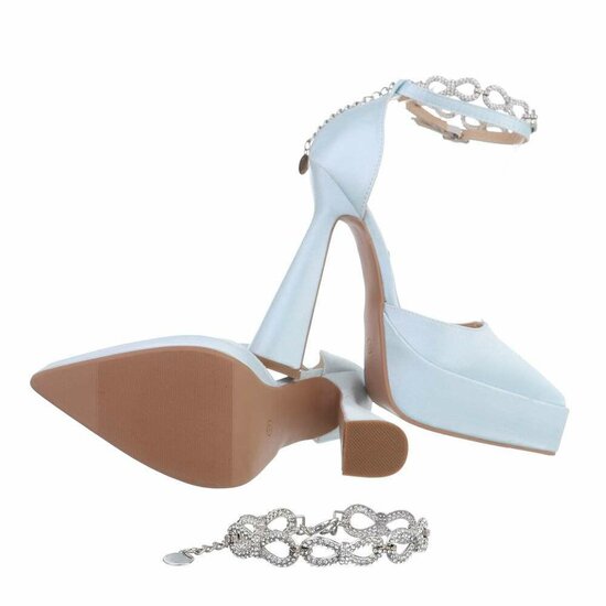 Licht blauwe high heel pump Asta.