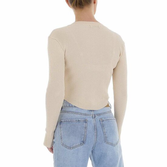 Trendy beige crop top.