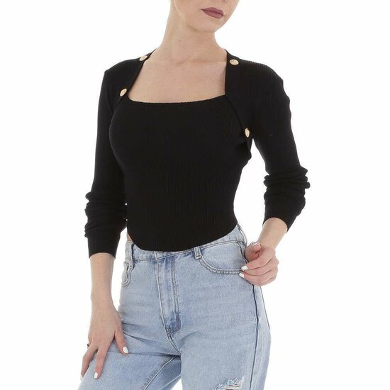 Trendy zwarte crop top.