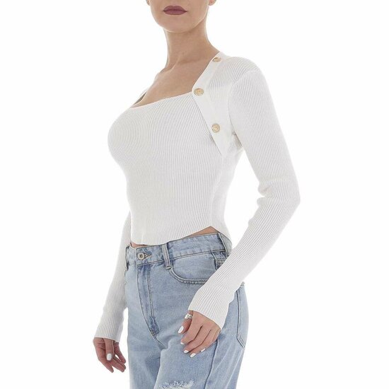 Trendy witte crop top.