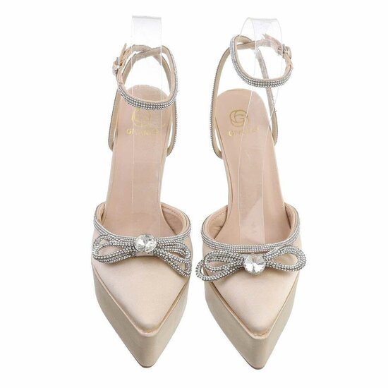 Fashion hoge beige pump Aurea.