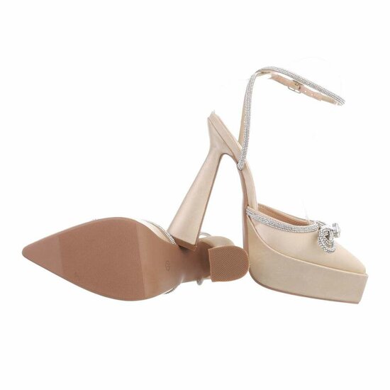 Fashion hoge beige pump Aurea.