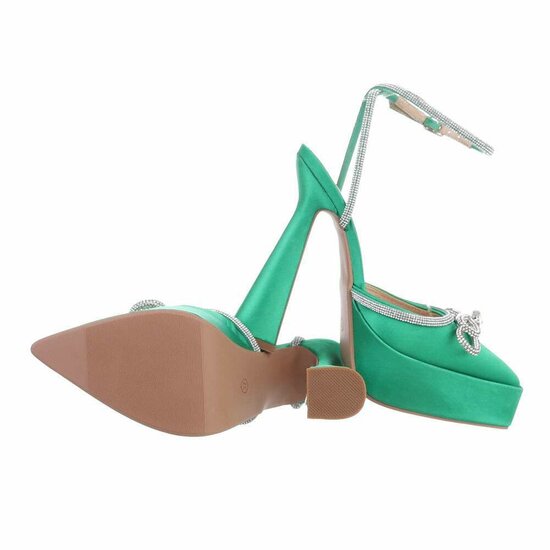 Fashion hoge groene pump Aurea.