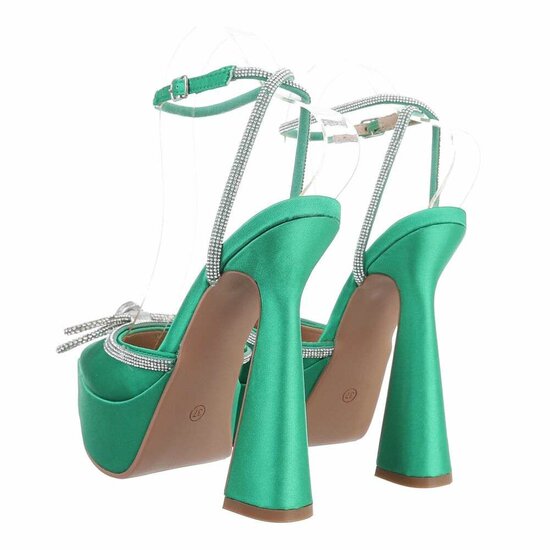 Fashion hoge groene pump Aurea.