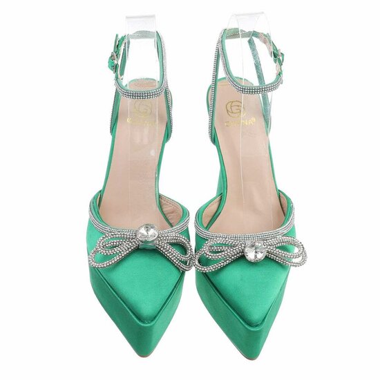 Fashion hoge groene pump Aurea.