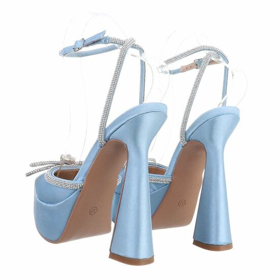 Fashion hoge licht blauwe pump Aurea.
