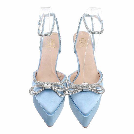 Fashion hoge licht blauwe pump Aurea.