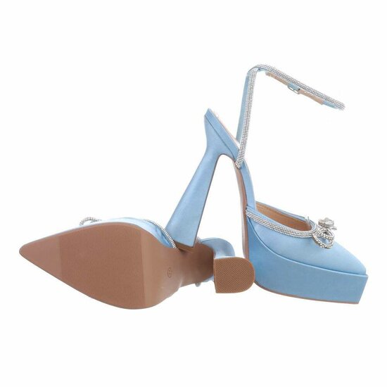 Fashion hoge licht blauwe pump Aurea.