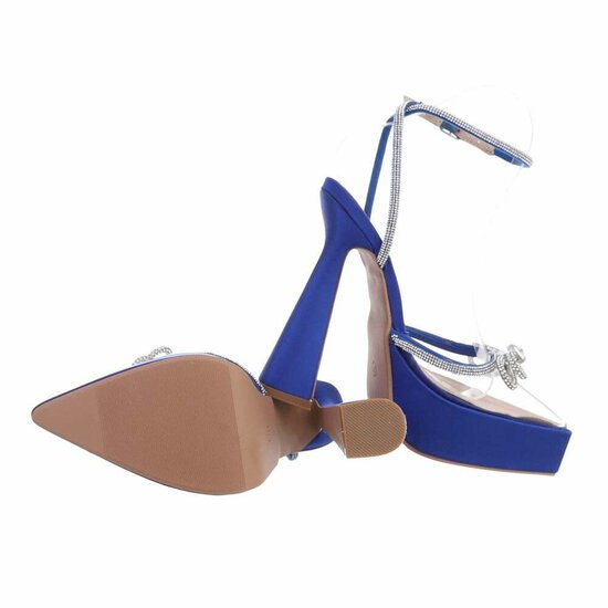 Fashion hoge blauwe pump Pandora.