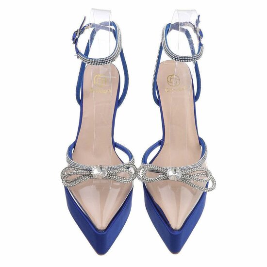 Fashion hoge blauwe pump Pandora.