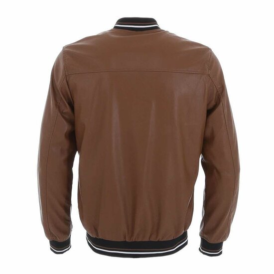 Bruine leatherlook heren jacket.