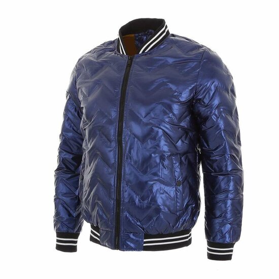 Veste doudoune bleue métallique homme.