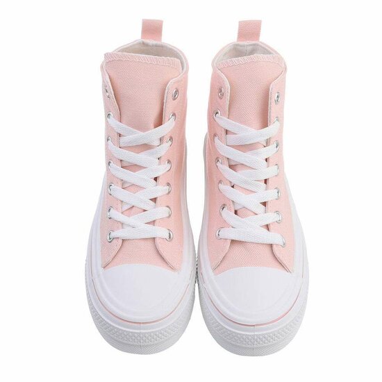 Hoge rose textiel sneaker Magdalena