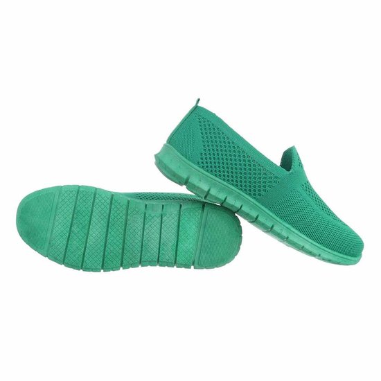 Groene lage textiel sneaker Nadia.