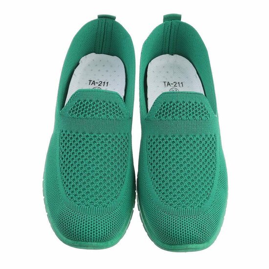 Groene lage textiel sneaker Nadia.