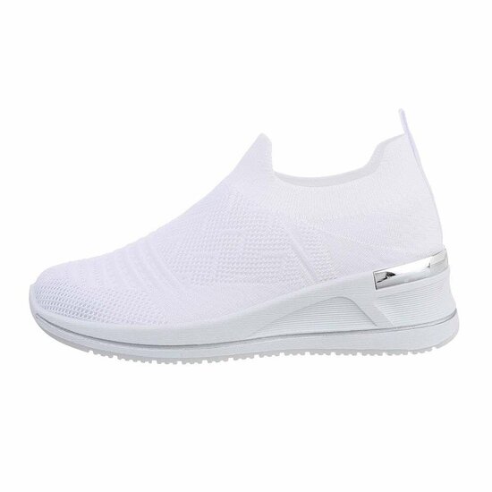 Witte lage textiel sneaker Bjork.