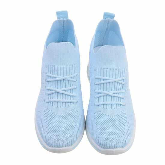Licht blauwe lage textiel sneaker Yolanda.
