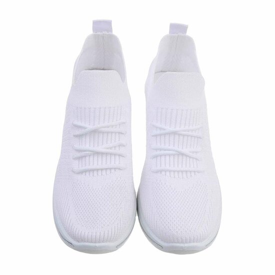 Witte lage textiel sneaker Yolanda.