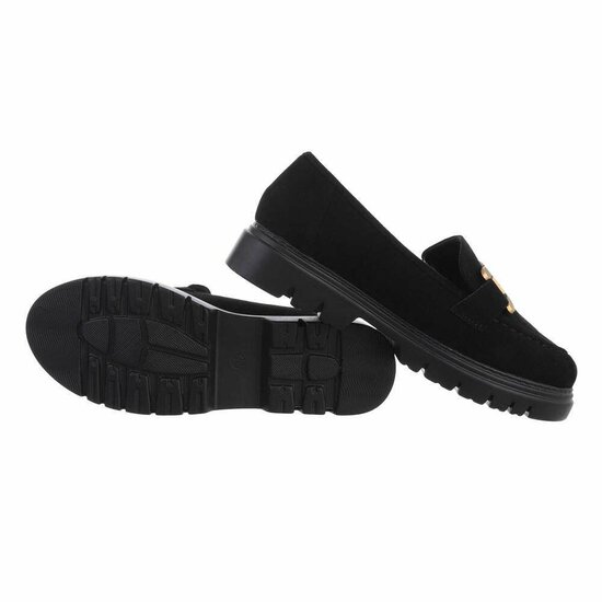 Zwarte daimen mocassin Franciska.