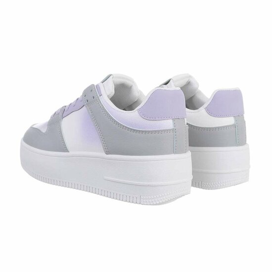 Lage grijs-purper-witte sneaker Fabienne.