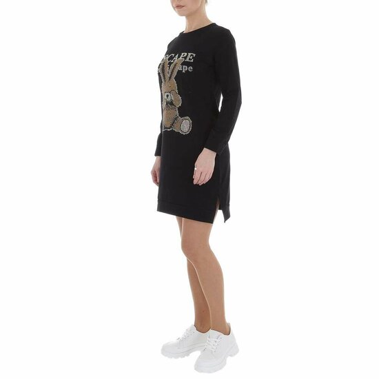 Kort zwart t-shirt jurkje.