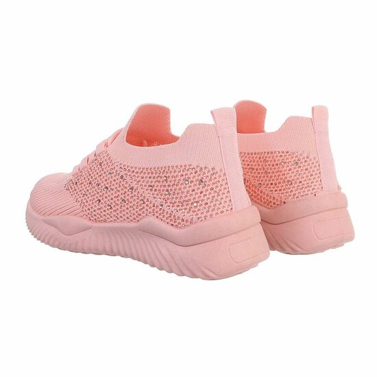 Trendy lage rose textiel sneaker Maud.