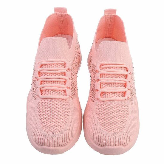 Trendy lage rose textiel sneaker Maud.