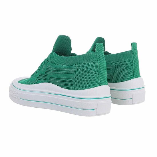 Trendy lage groene textiel sneaker Ingeborg.