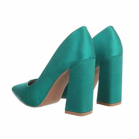 Groene fluwelen pump Jantina.
