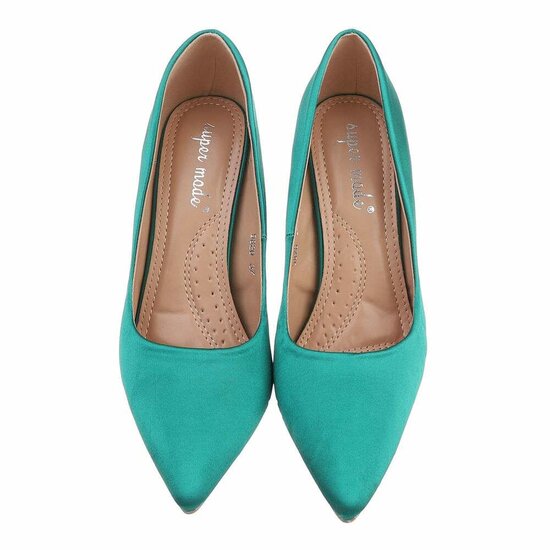 Groene fluwelen pump Jantina.