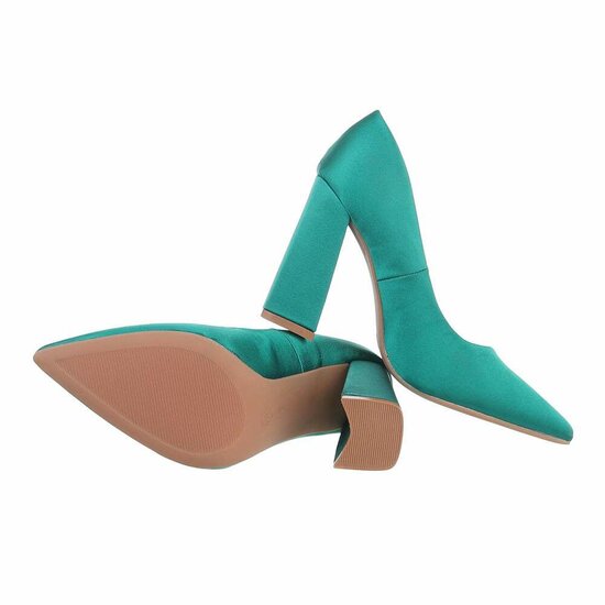 Groene fluwelen pump Jantina.