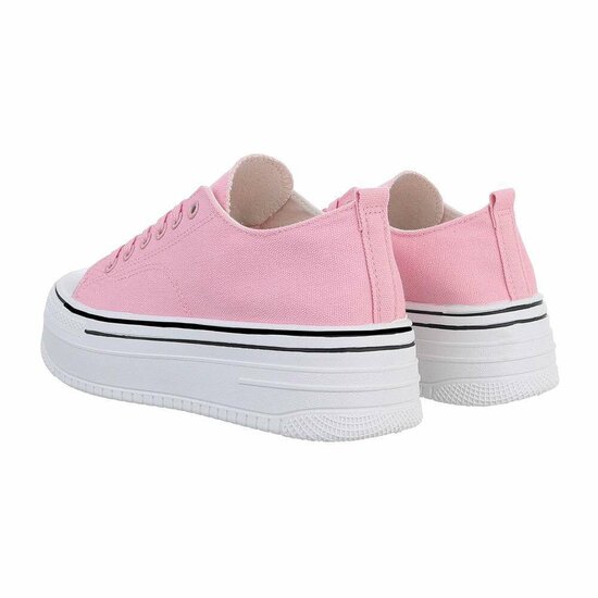 Trendy lage rose textiel sneaker Josie.