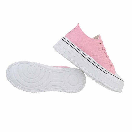 Trendy lage rose textiel sneaker Josie.