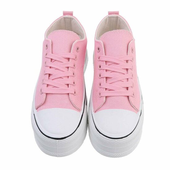 Trendy lage rose textiel sneaker Josie.