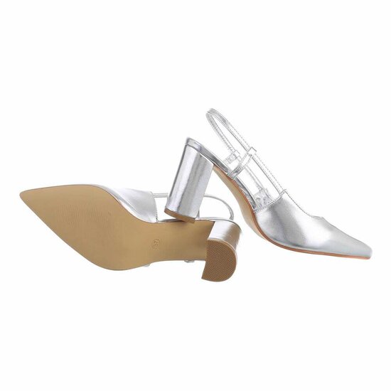 Zilveren slingback pump Annebeth.
