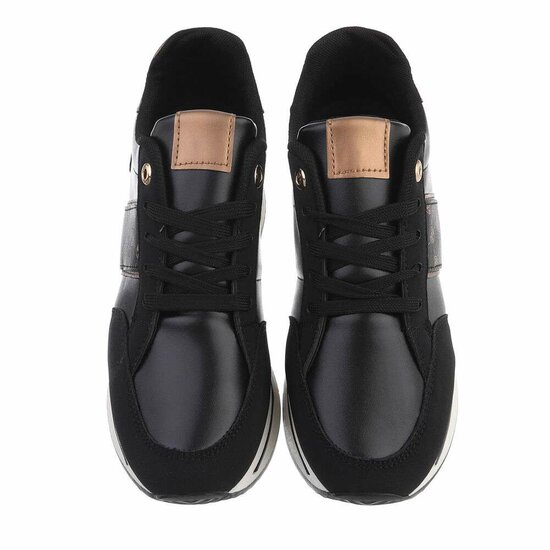 Hoge zwart-bronze sneaker Caroline.