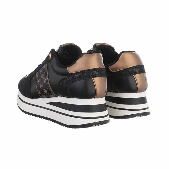 Hoge zwart-bronze sneaker Caroline.