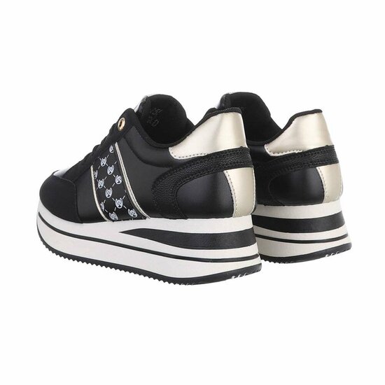 Hoge zwart-gouden sneaker Caroline.