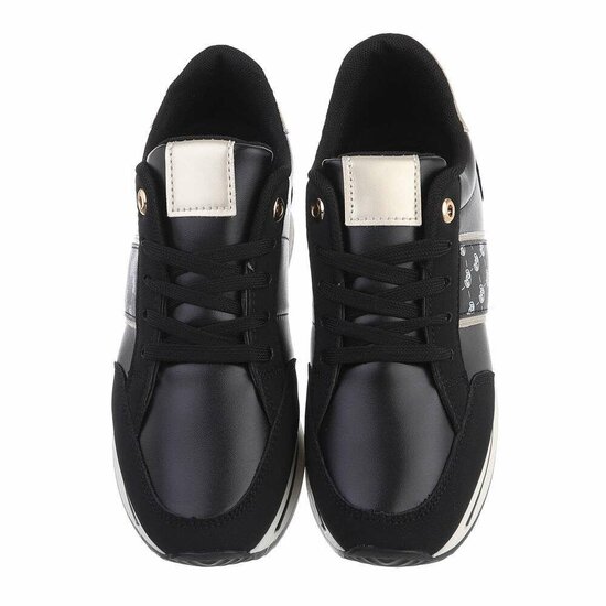 Hoge zwart-gouden sneaker Caroline.