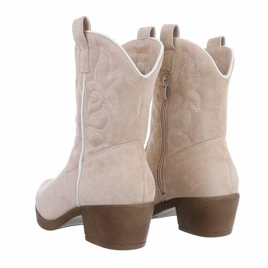 Beige daimen biker-western boot Ashira