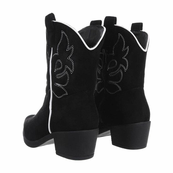 Zwarte daimen biker-western boot Ashira