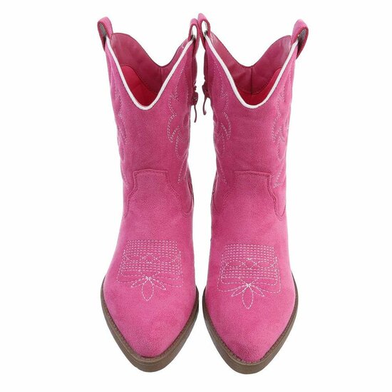 Fuchsia daimen biker-western boot Ashira