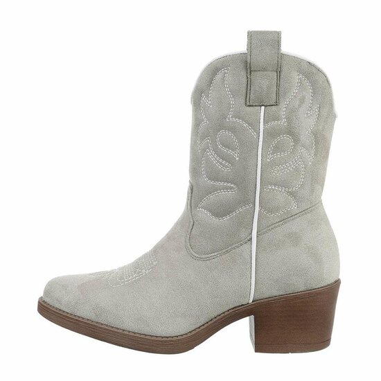 Grijze daimen biker-western boot Ashira