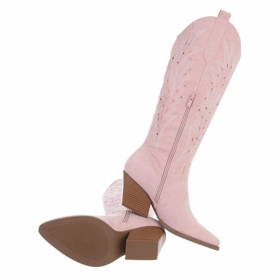 Halfhoge rose daimen laars Hennie.SOLD OUT